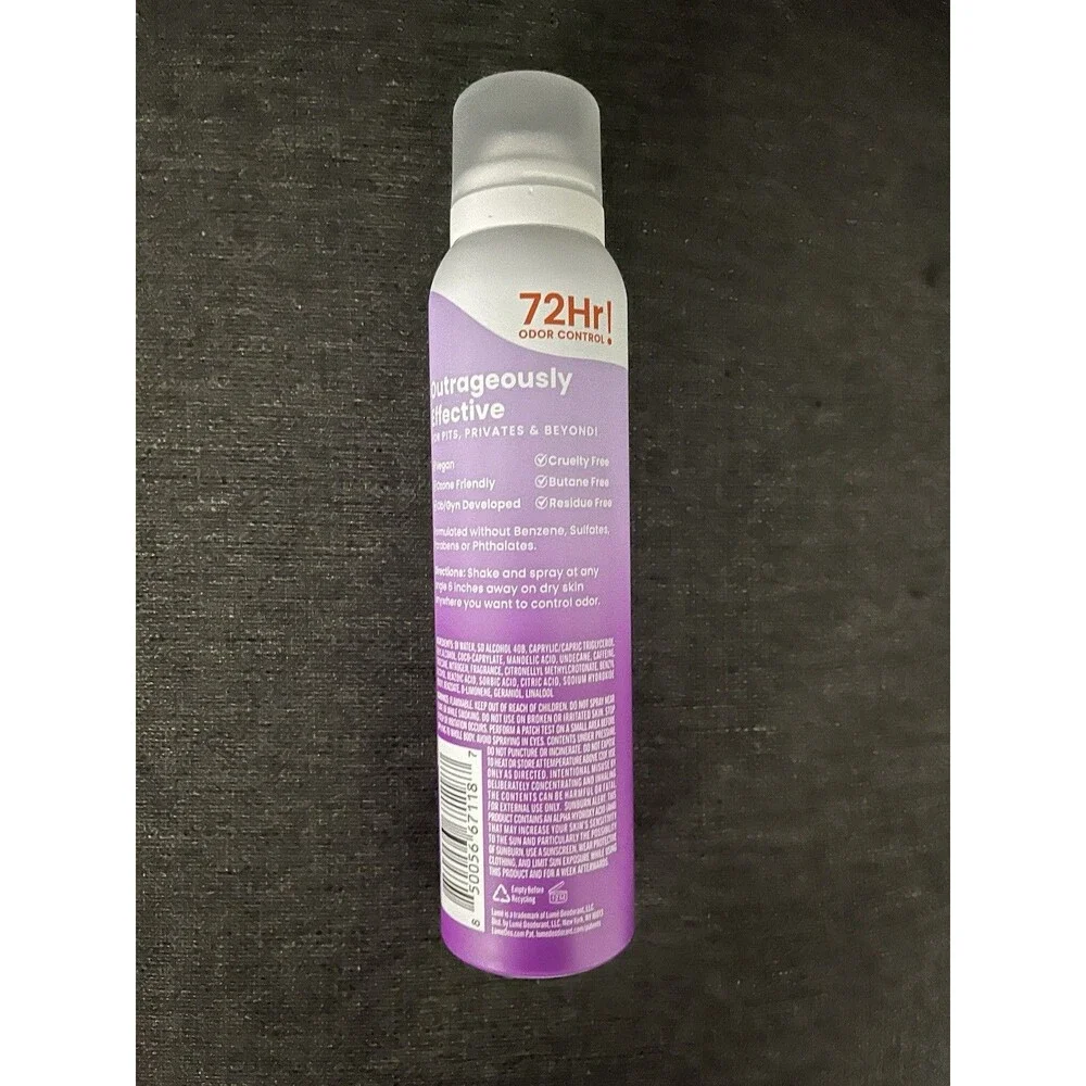 Lume Whole Body Deodorant Invisible Spray Lavender Sage 3.6 oz 72-Hour
